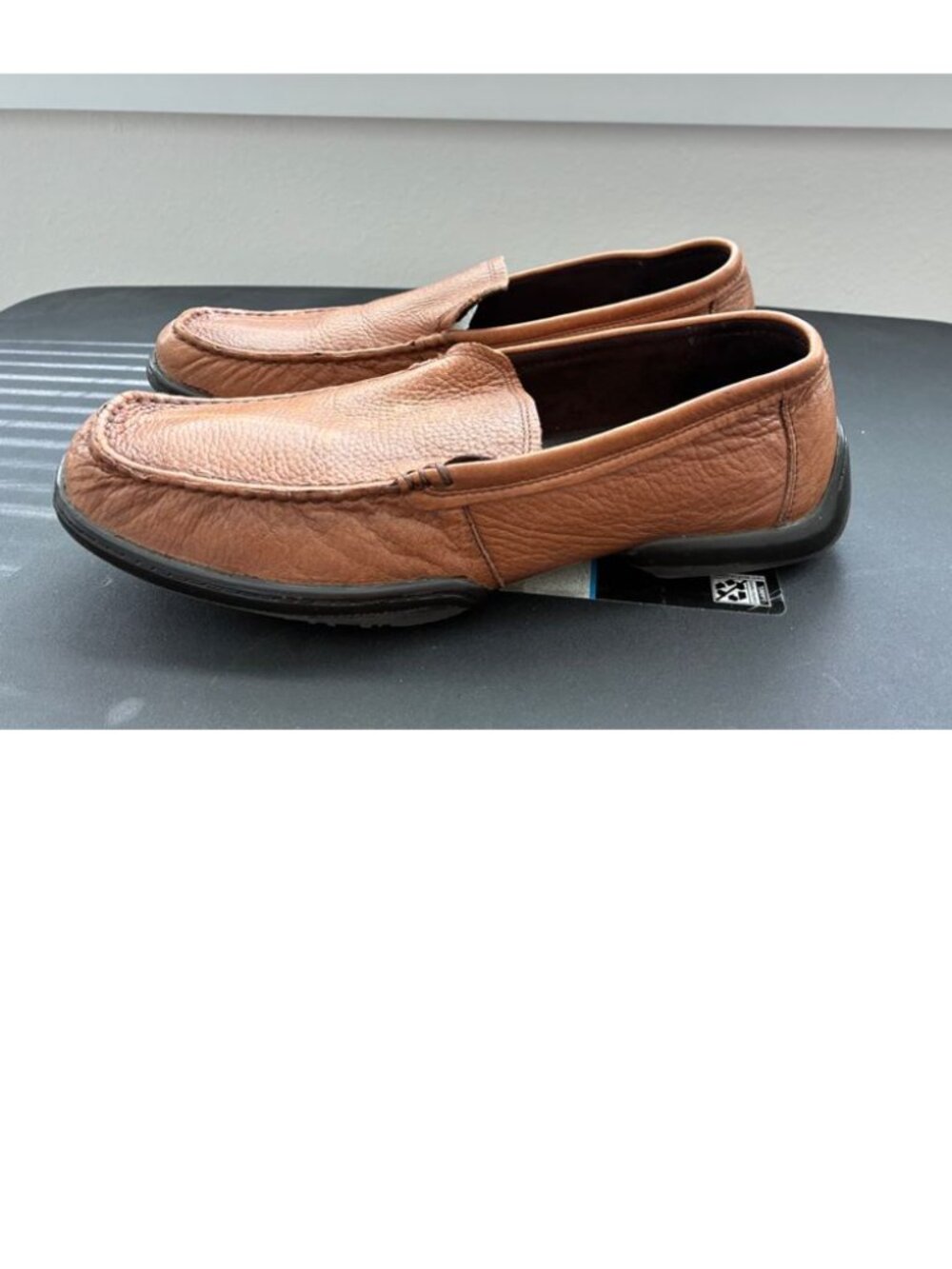 Merona Men's Leather Slip-On Loafers Brown Comfort Dress Casual Shoes Size 9.5